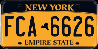 NY license plate FCA6626