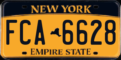 NY license plate FCA6628