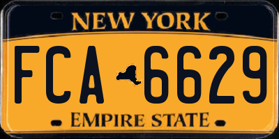 NY license plate FCA6629