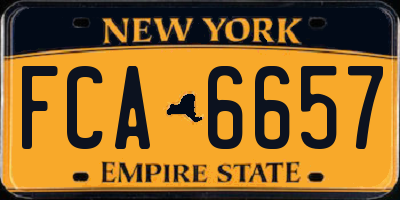 NY license plate FCA6657