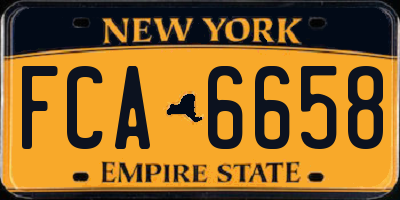 NY license plate FCA6658