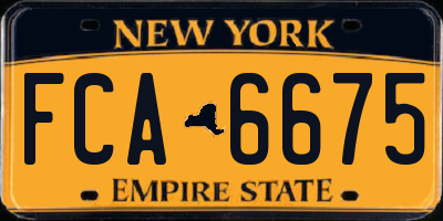 NY license plate FCA6675