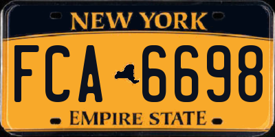 NY license plate FCA6698