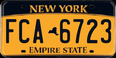 NY license plate FCA6723
