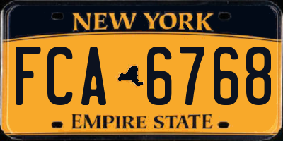 NY license plate FCA6768