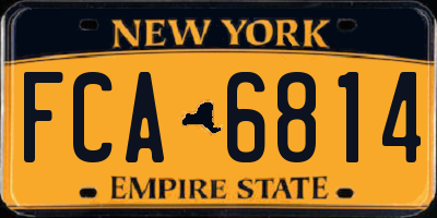 NY license plate FCA6814
