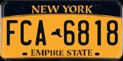 NY license plate FCA6818