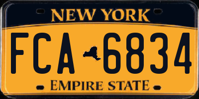 NY license plate FCA6834