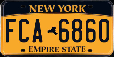 NY license plate FCA6860