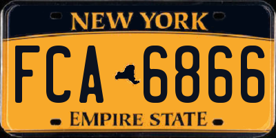 NY license plate FCA6866