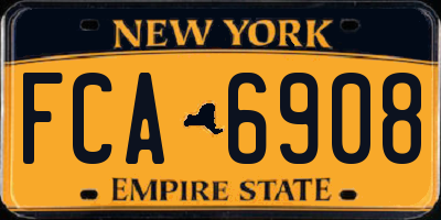 NY license plate FCA6908