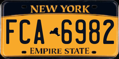 NY license plate FCA6982