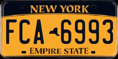 NY license plate FCA6993
