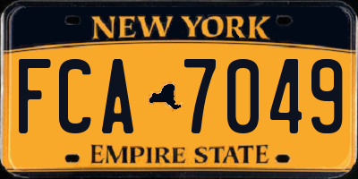 NY license plate FCA7049