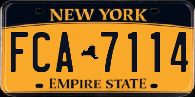 NY license plate FCA7114