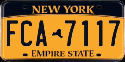 NY license plate FCA7117