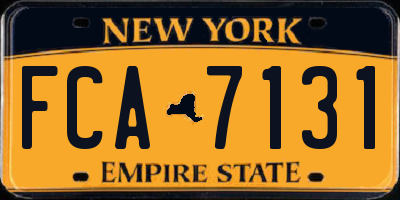 NY license plate FCA7131