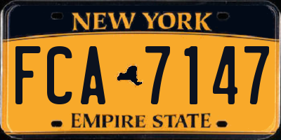 NY license plate FCA7147