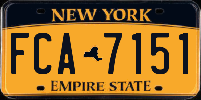 NY license plate FCA7151