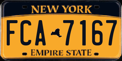 NY license plate FCA7167