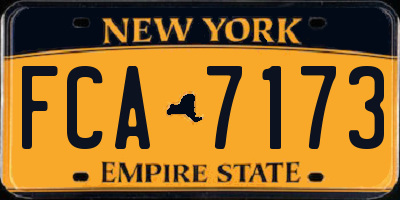 NY license plate FCA7173