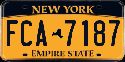 NY license plate FCA7187