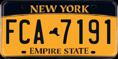 NY license plate FCA7191
