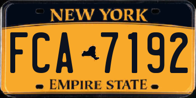 NY license plate FCA7192