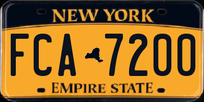 NY license plate FCA7200