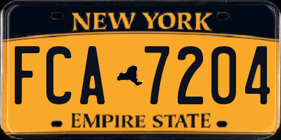 NY license plate FCA7204