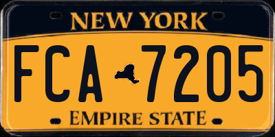 NY license plate FCA7205