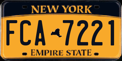 NY license plate FCA7221