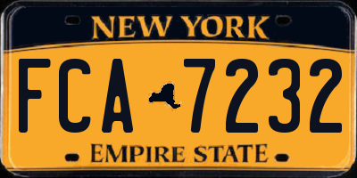 NY license plate FCA7232