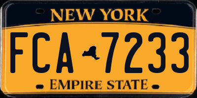 NY license plate FCA7233