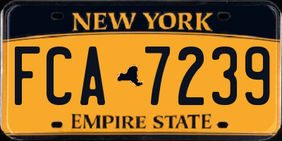 NY license plate FCA7239