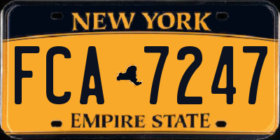 NY license plate FCA7247
