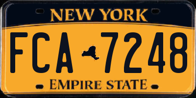 NY license plate FCA7248