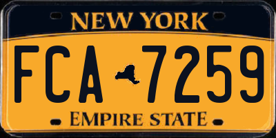 NY license plate FCA7259