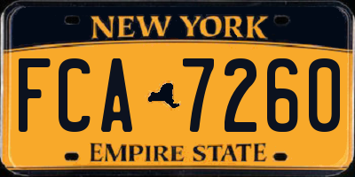 NY license plate FCA7260