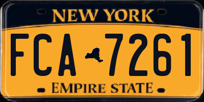 NY license plate FCA7261