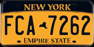 NY license plate FCA7262