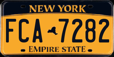 NY license plate FCA7282