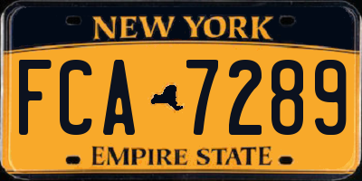 NY license plate FCA7289