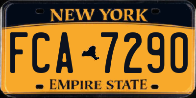 NY license plate FCA7290