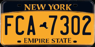 NY license plate FCA7302
