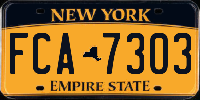 NY license plate FCA7303