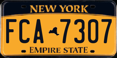 NY license plate FCA7307