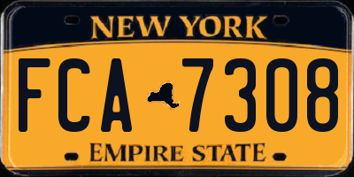 NY license plate FCA7308