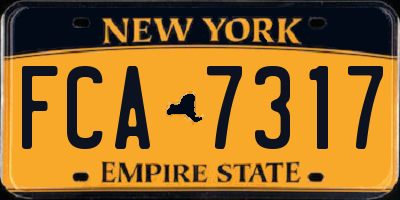 NY license plate FCA7317