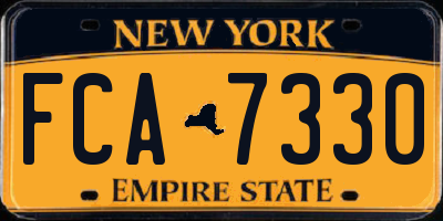 NY license plate FCA7330